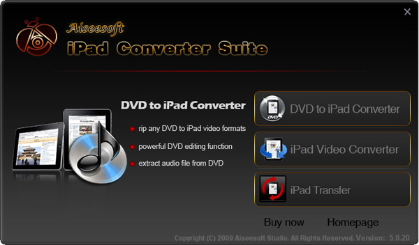 iPad Converter Suite screen