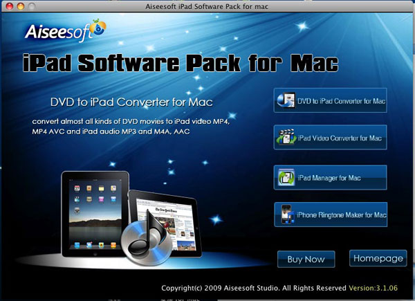 iPad Software Pack for Mac screen