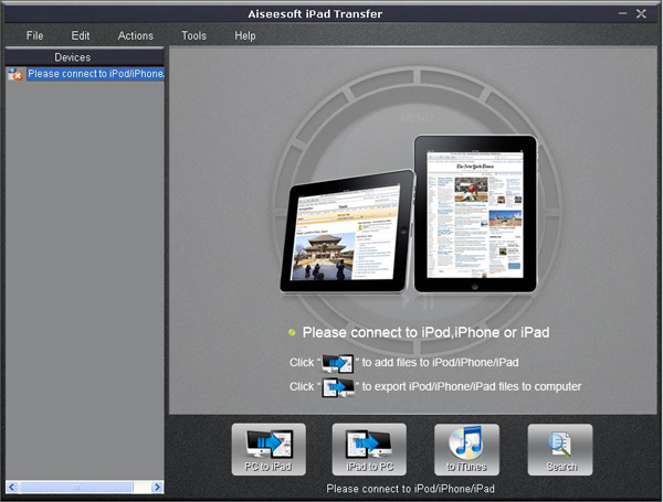 iPad Transfer screen