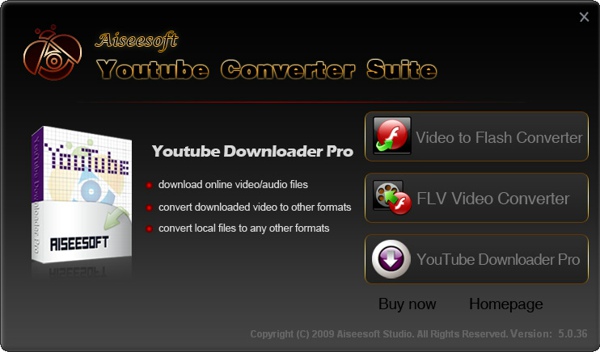 YouTube Converter Suite screen